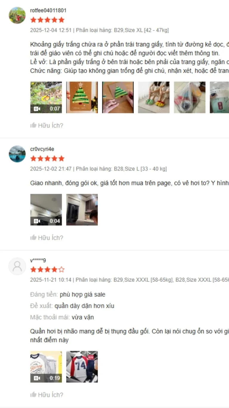 Đánh giá sản phẩm của khách hàng