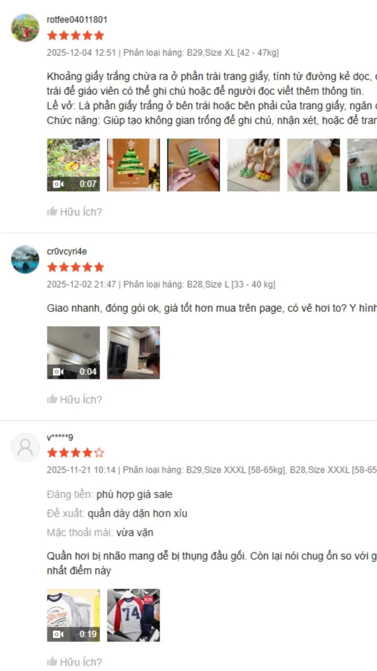 Đánh giá sản phẩm của khách hàng