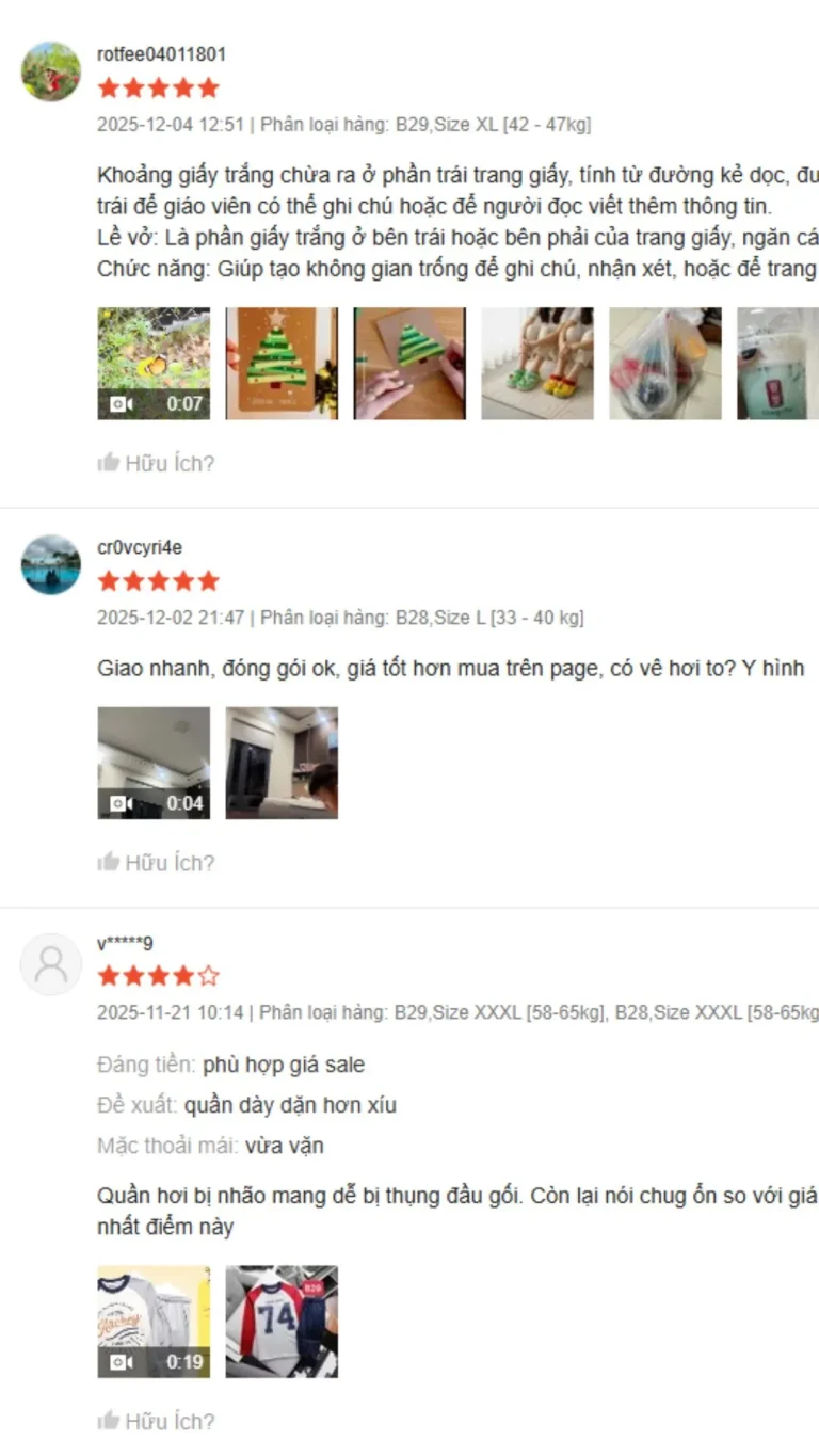 Đánh giá sản phẩm của khách hàng